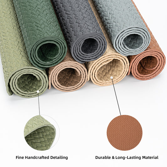 Woven Faux Leather Placemats Set, Waterproof Dining Mats
