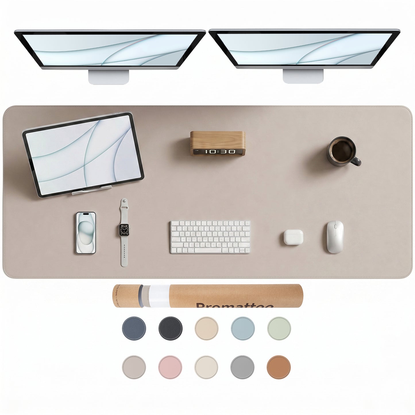 PROMATTOO Vegan Leather Desk Mat — Non-Slip & Waterproof