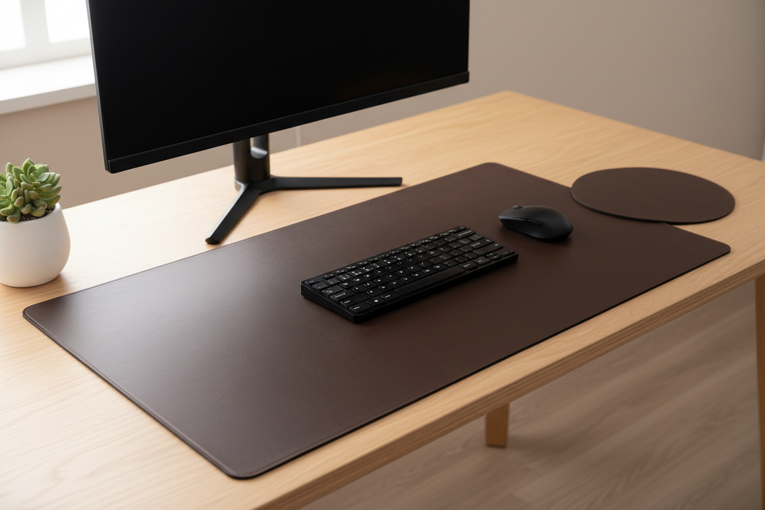 How to Style Your Home Office Desk with a Vegan Leather Desk Pad
