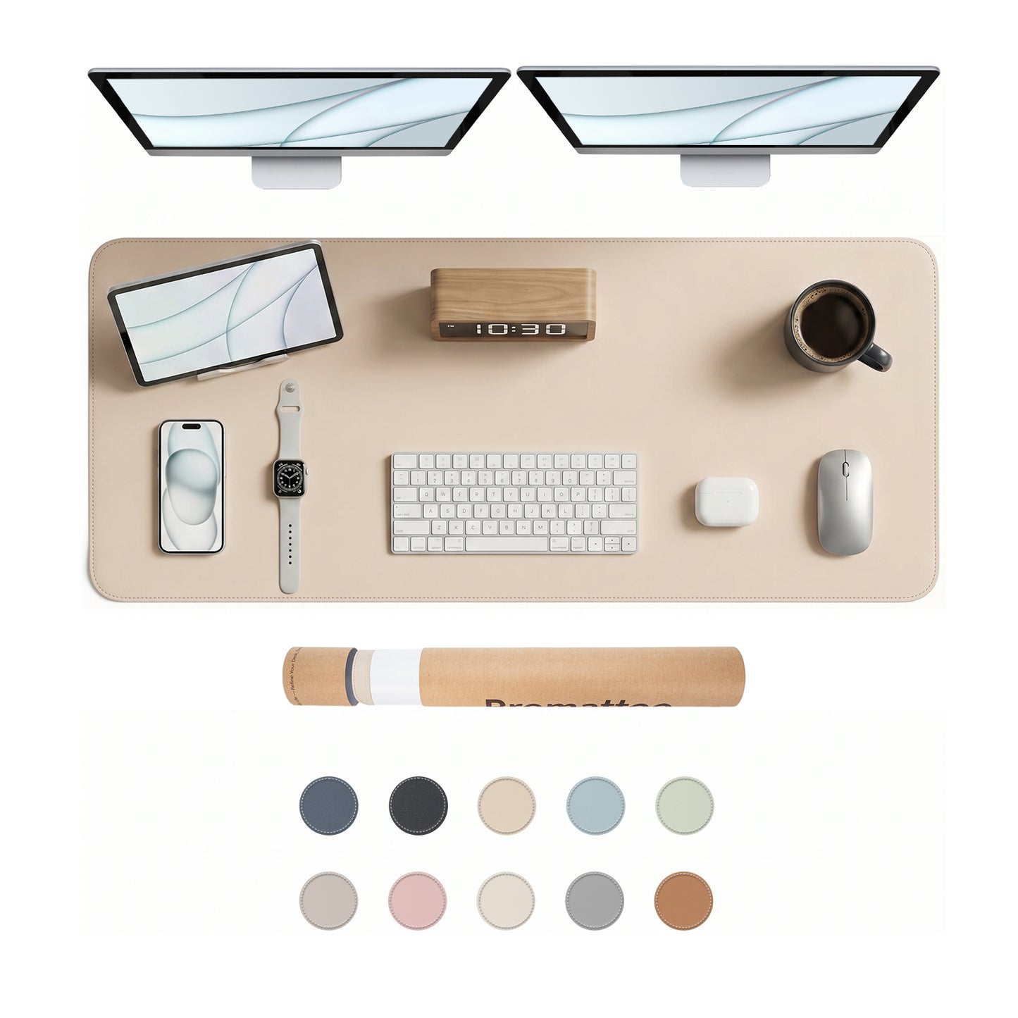 PROMATTOO Vegan Leather Desk Mat — Non-Slip & Waterproof