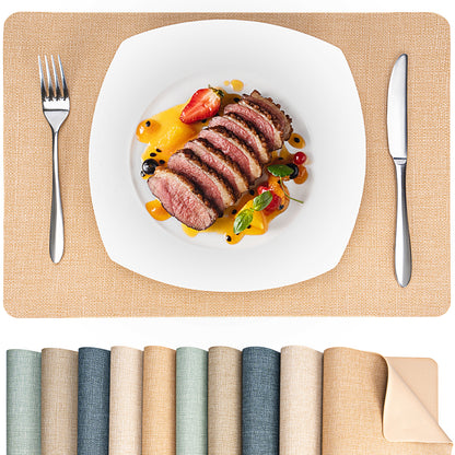 Vegane Leder-Platzsets Set 2/4/6, leicht zu reinigende Tischsets