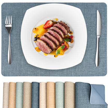 Vegane Leder-Platzsets Set 2/4/6, leicht zu reinigende Tischsets