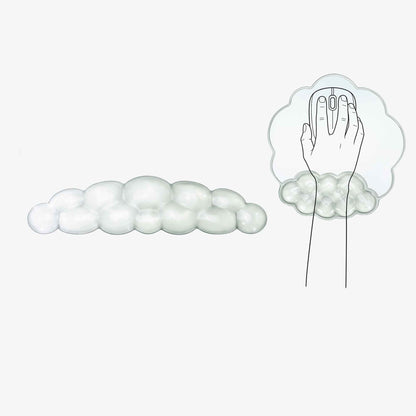 PROMATTOO Clear Silicone Cloud Wrist Rest Set for Keyboard & Mouse