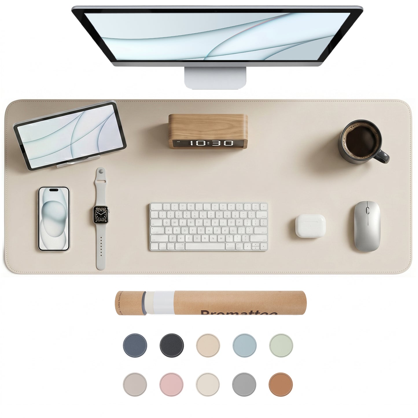 PROMATTOO Vegan Leather Desk Mat — Non-Slip & Waterproof