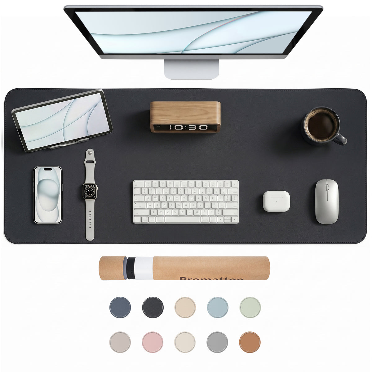 PROMATTOO Vegan Leather Desk Mat — Non-Slip & Waterproof