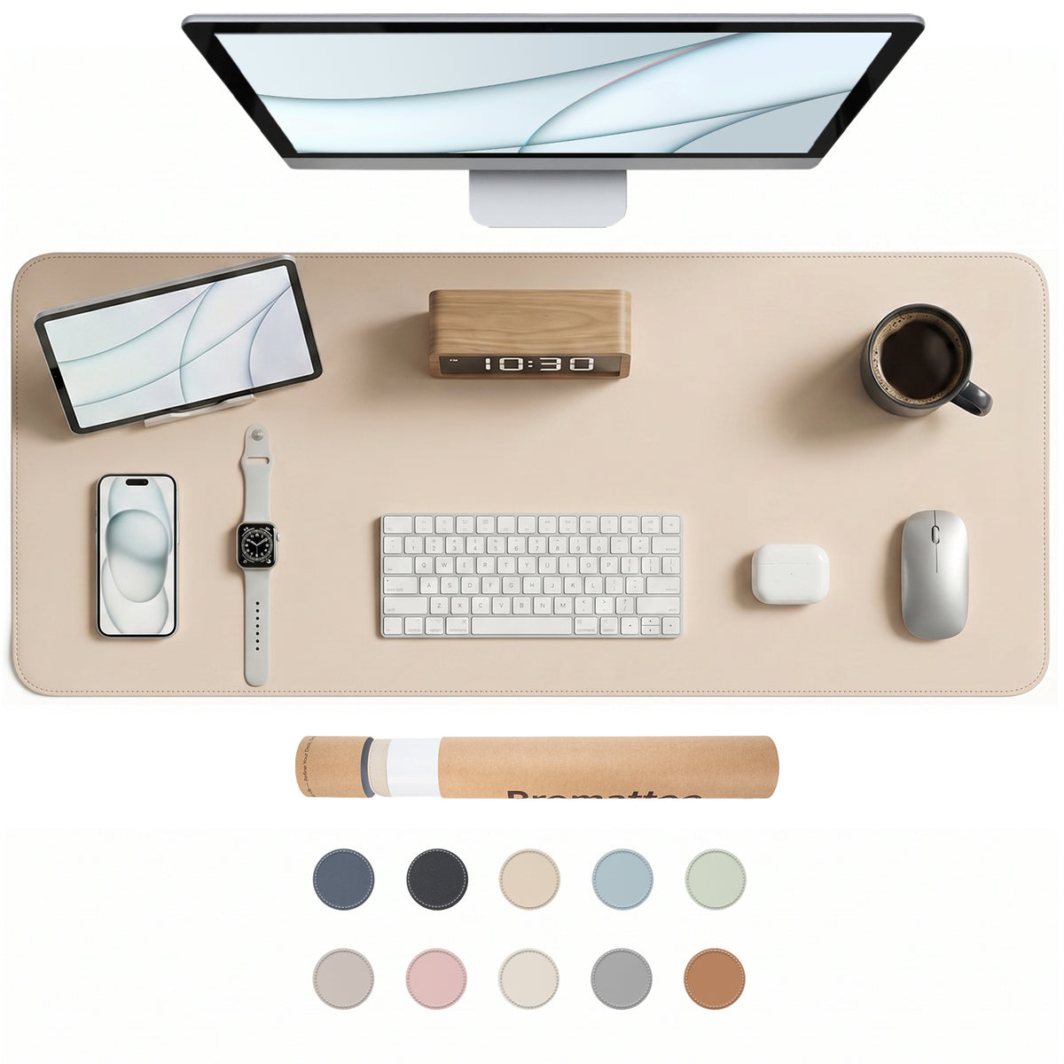 PROMATTOO Vegan Leather Desk Mat — Non-Slip & Waterproof