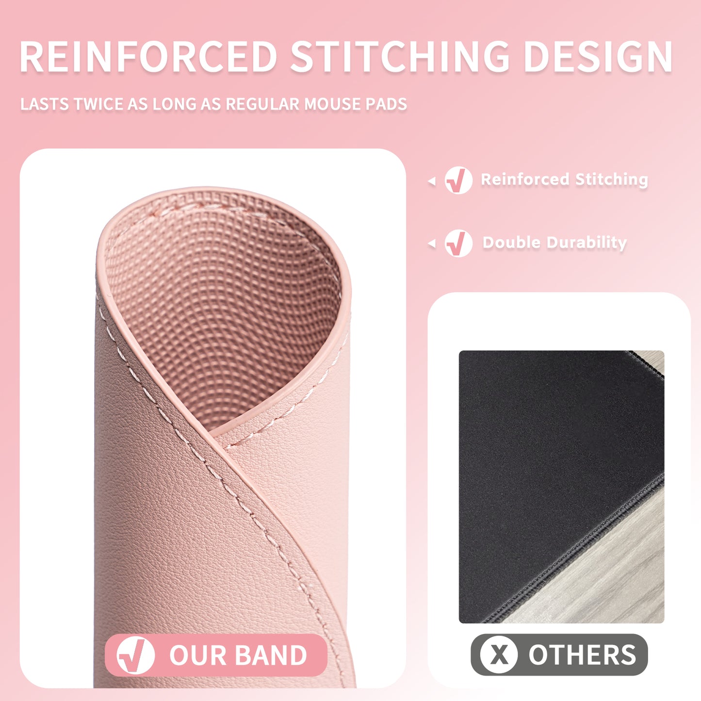 PROMATTOO Vegan Leather Ergonomic Mouse Pad – Waterproof & Non-Slip