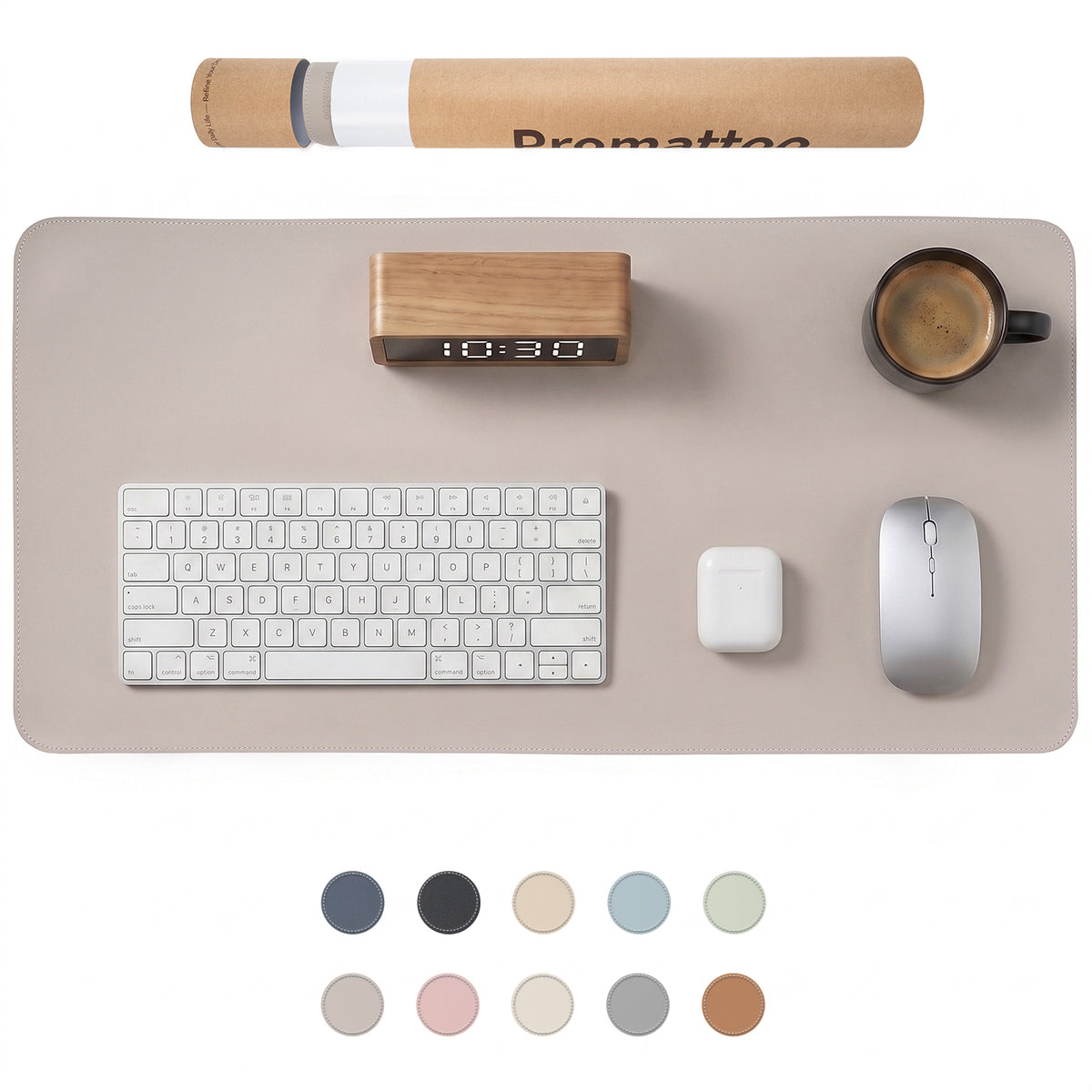 PROMATTOO Vegan Leather Desk Mat — Non-Slip & Waterproof