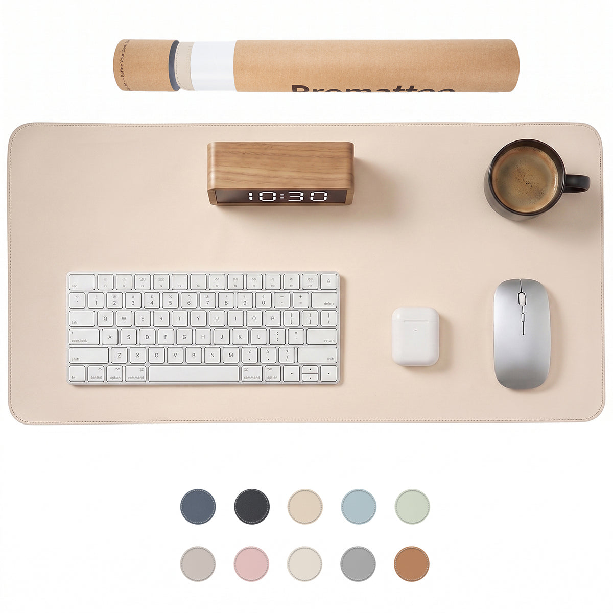 PROMATTOO Vegan Leather Desk Mat — Non-Slip & Waterproof