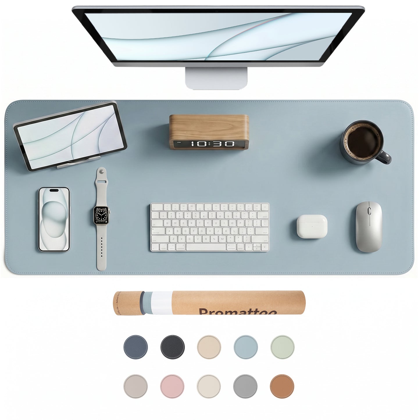 PROMATTOO Vegan Leather Desk Mat — Non-Slip & Waterproof