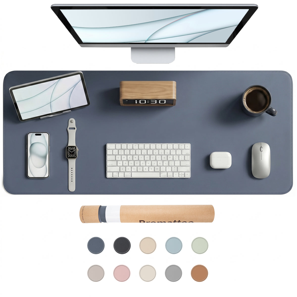PROMATTOO Vegan Leather Desk Mat — Non-Slip & Waterproof