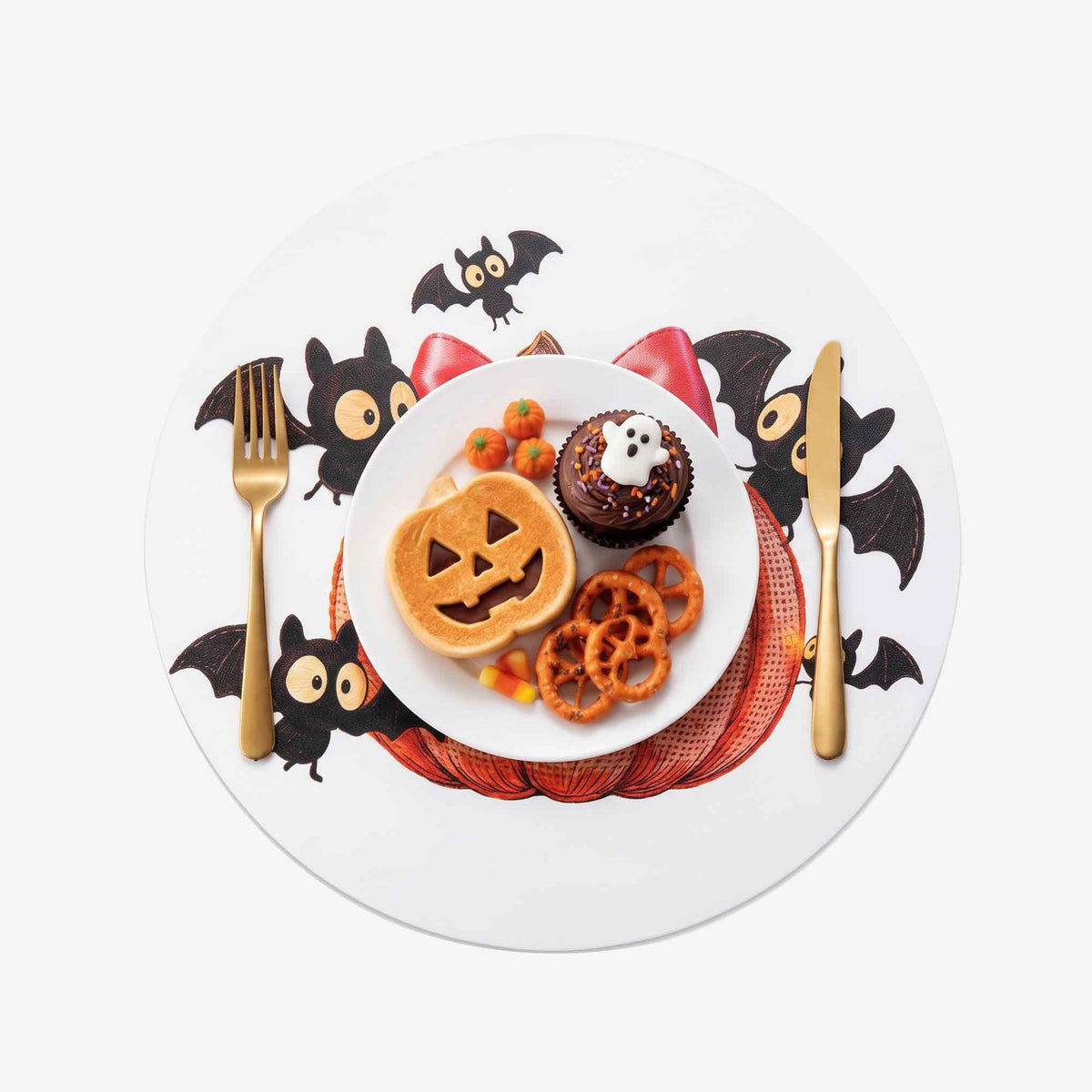 Halloween Round Placemats | 4 & 6-Piece Sets