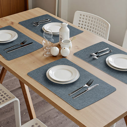 Vegane Leder-Platzsets Set 2/4/6, leicht zu reinigende Tischsets