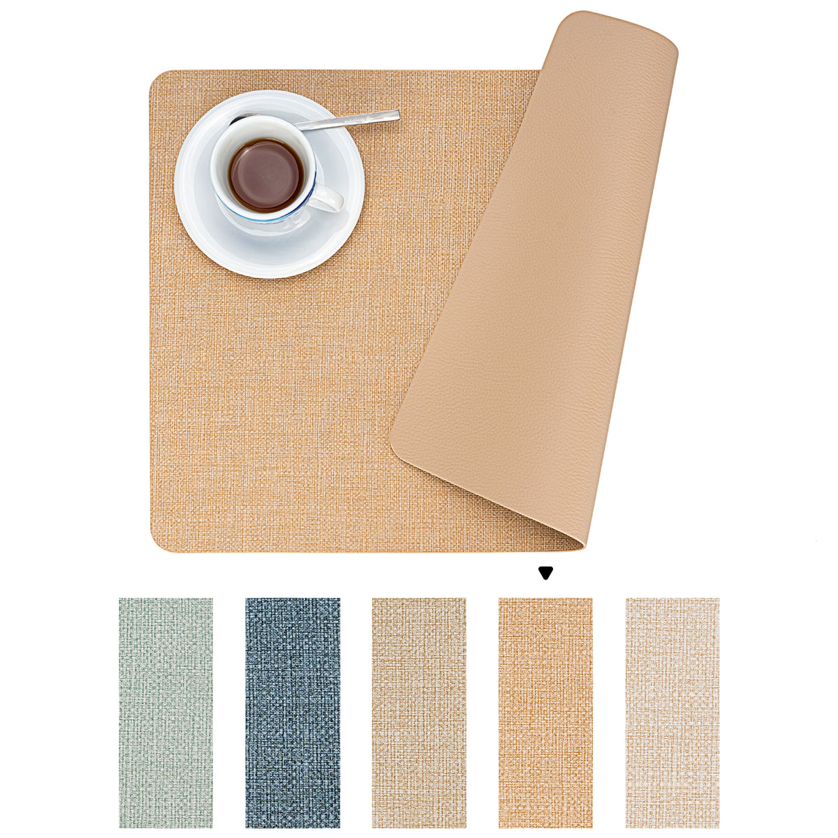 Vegane Leder-Platzsets Set 2/4/6, leicht zu reinigende Tischsets