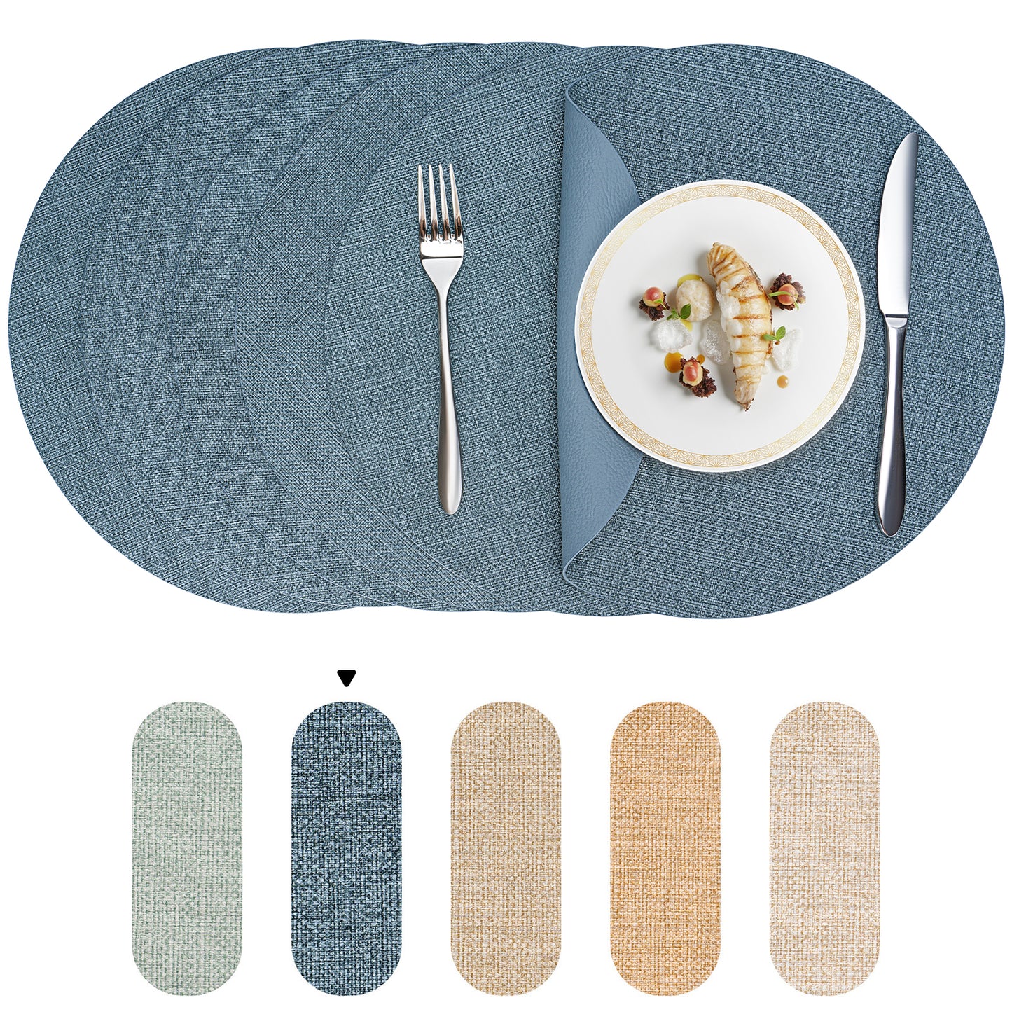 Vegane Leder-Platzsets Set 2/4/6, leicht zu reinigende Tischsets