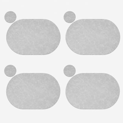 PROMATTOO Oval Faux Leather Placemats with Matching Coasters, Cork-Look Backing, Sets of 4, 6 or 8