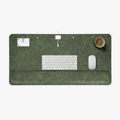 Promattoo Magnetic Desk Mat with Wrist Rest | 31.5×15.7in Premium Leather Desk Organizer