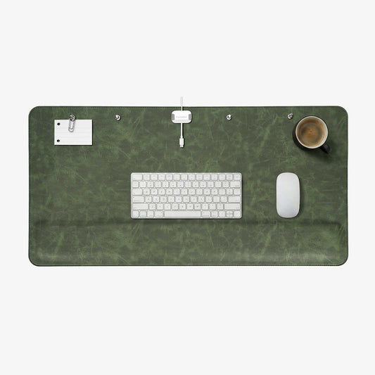 Tapis de bureau magnétique avec support pour poignet – Organisateur en cuir premium pour bureau et jeux