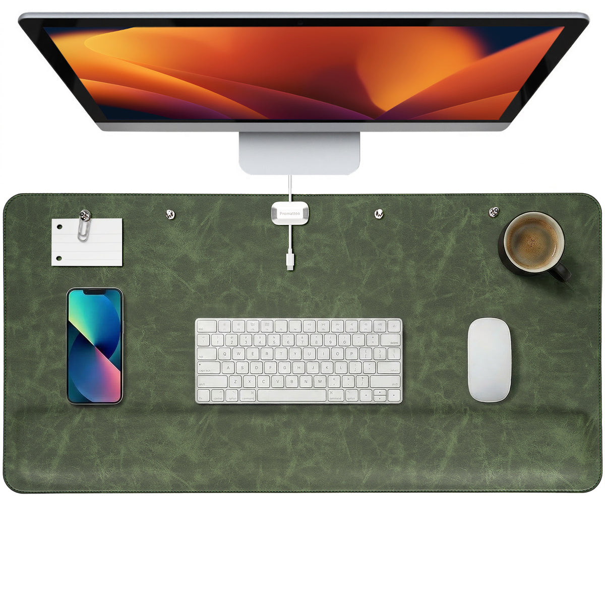 Magnetic Desk Mat with Wrist Support – Premium Leather Organizer for Office & Gaming