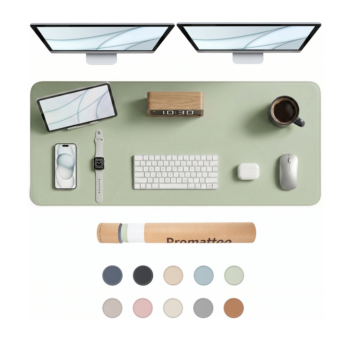 PROMATTOO Vegan Leather Desk Mat — Non-Slip & Waterproof