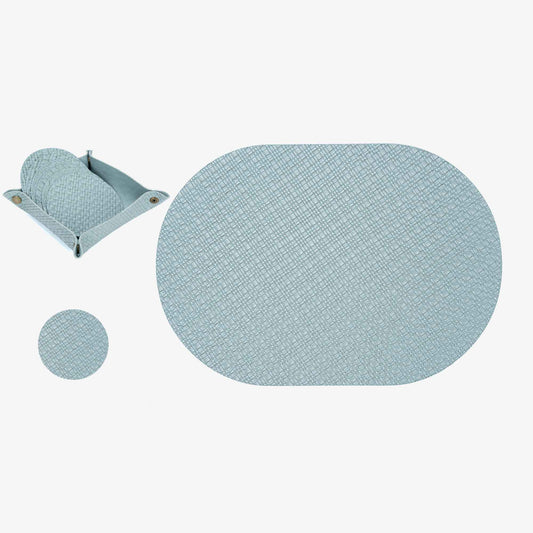 PROMATTOO Textured Placemat & Coaster Set with Storage Tray