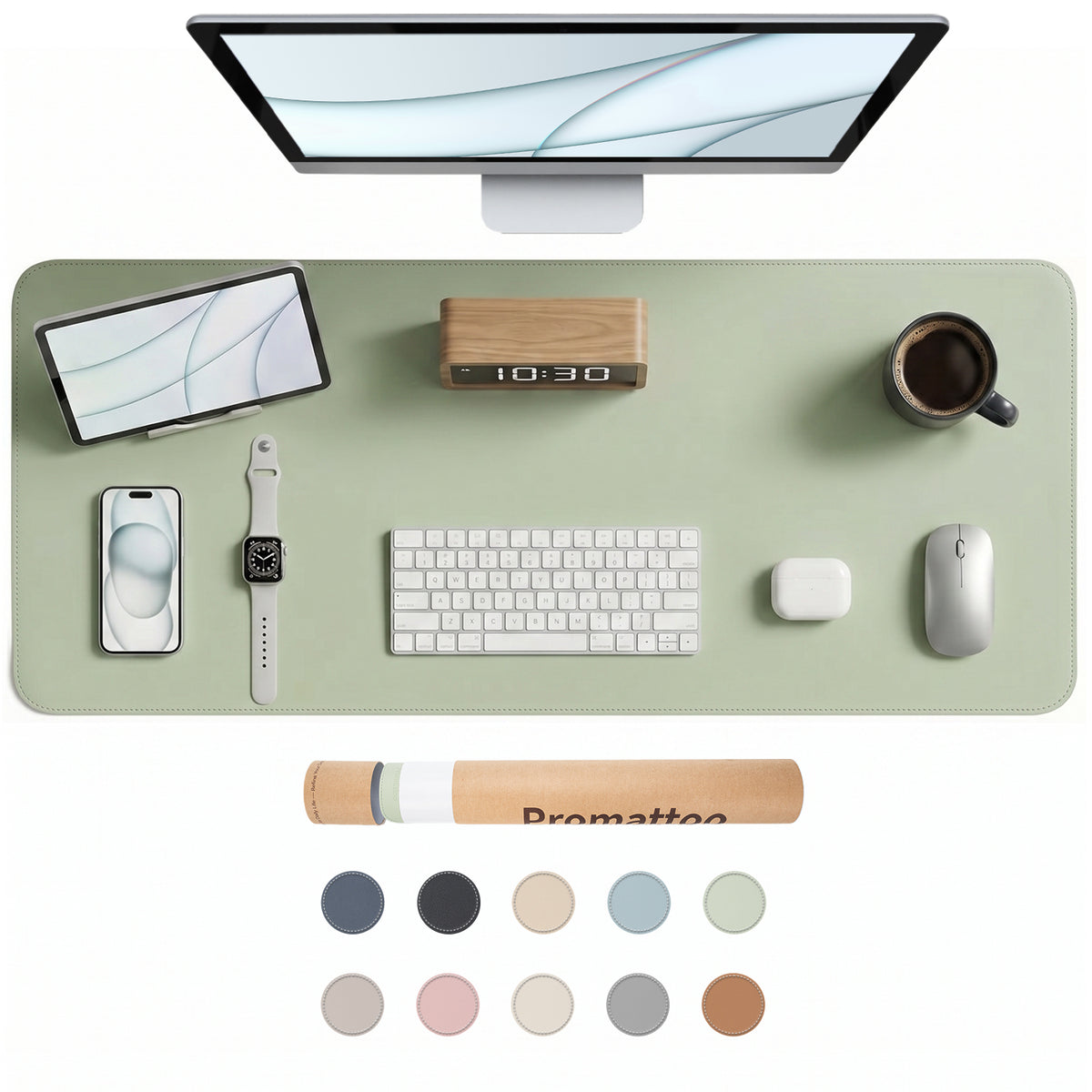 PROMATTOO Vegan Leather Desk Mat — Non-Slip & Waterproof