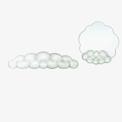 PROMATTOO Clear Silicone Cloud Wrist Rest Set for Keyboard & Mouse