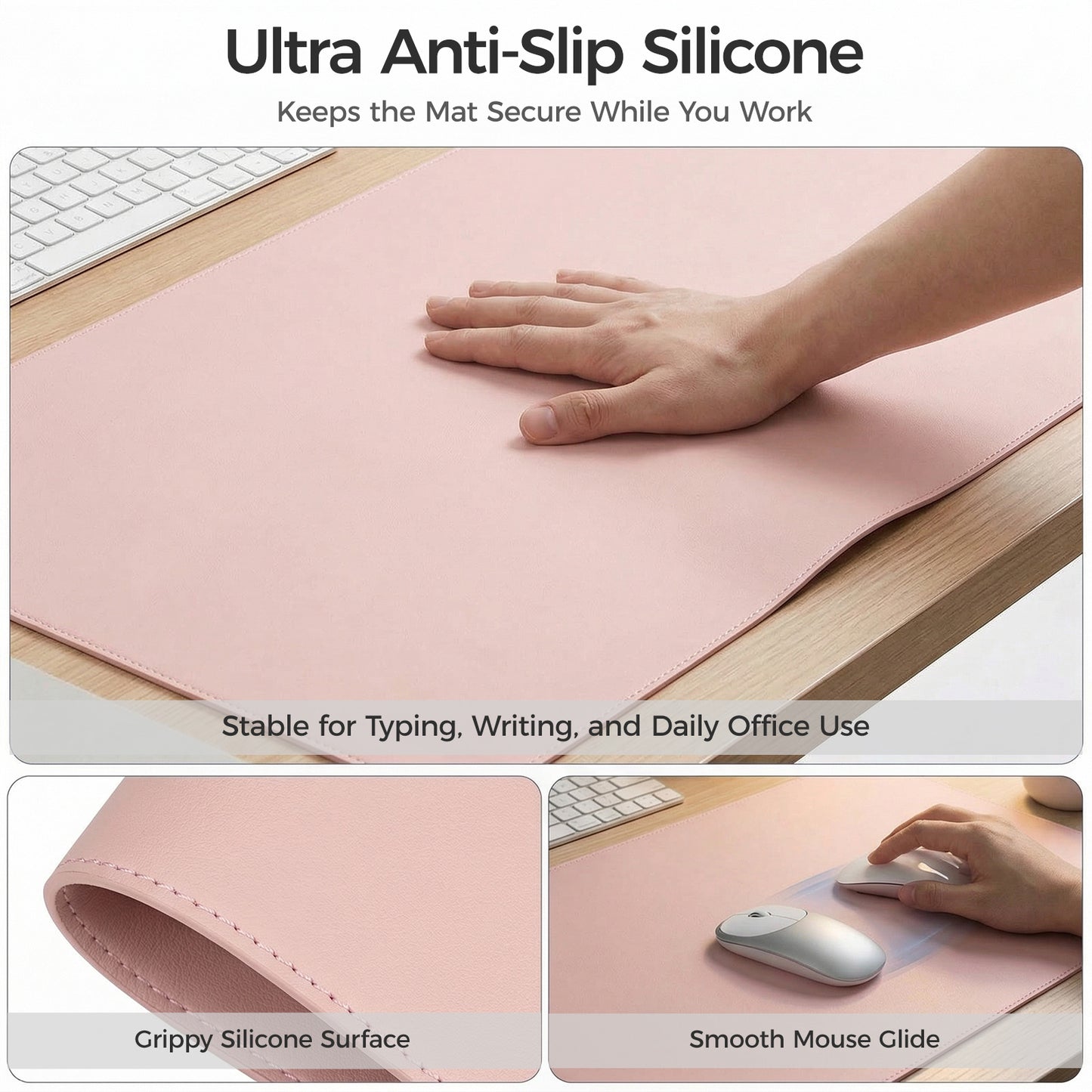 Silicone Desk Mat, Non-Slip Waterproof Desk Pad Protector