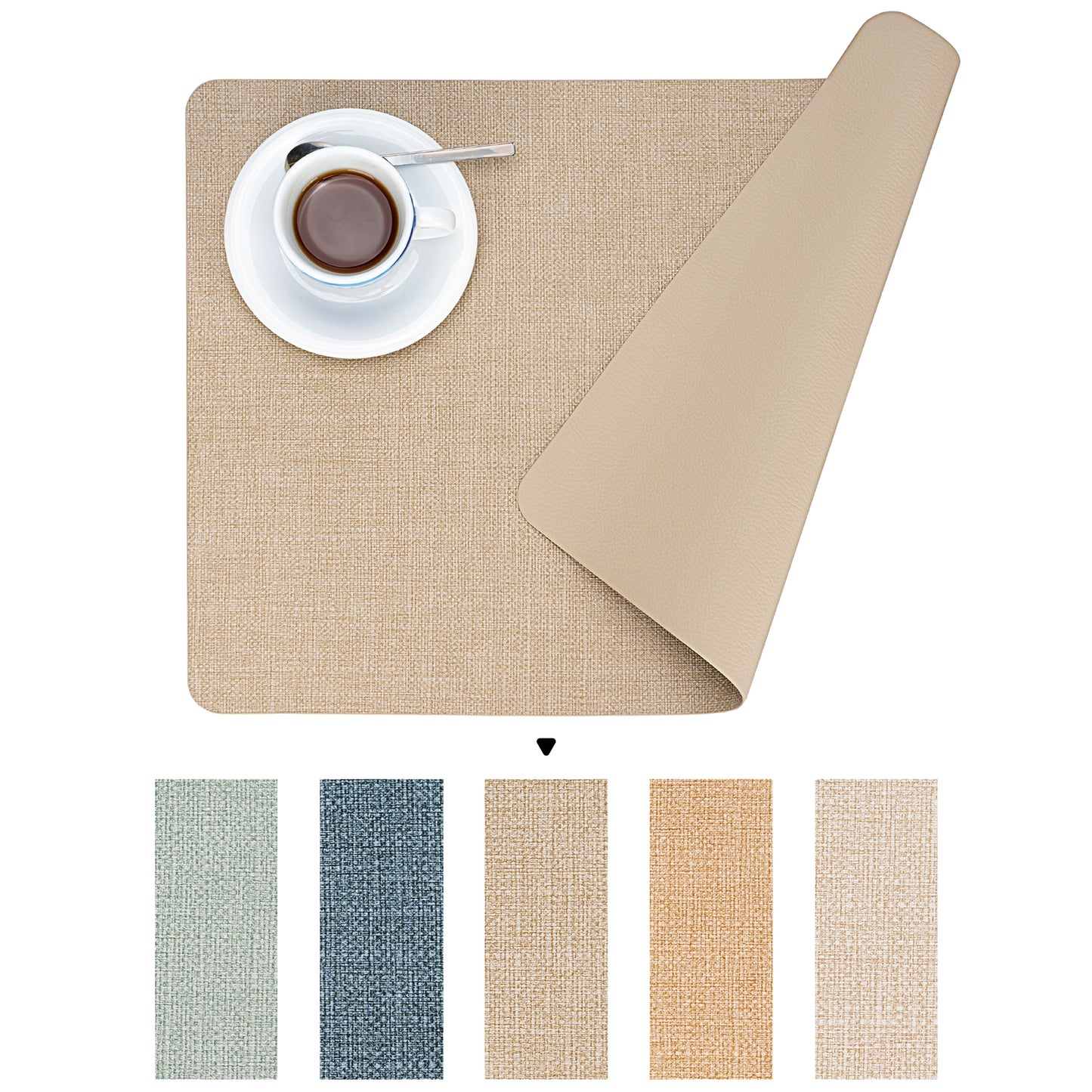 Vegane Leder-Platzsets Set 2/4/6, leicht zu reinigende Tischsets
