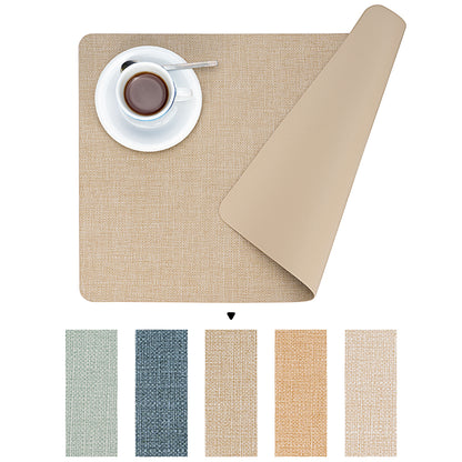 Vegane Leder-Platzsets Set 2/4/6, leicht zu reinigende Tischsets