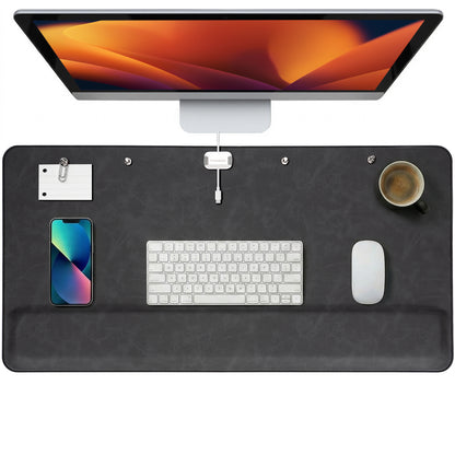Magnetic Desk Mat with Wrist Support – Premium Leather Organizer for Office & Gaming