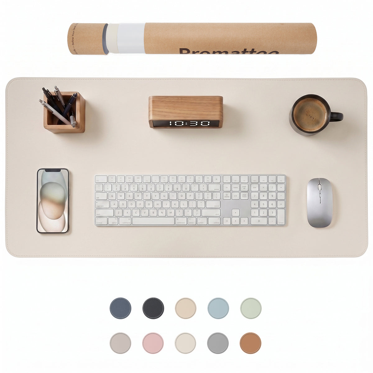 PROMATTOO Vegan Leather Desk Mat — Non-Slip & Waterproof