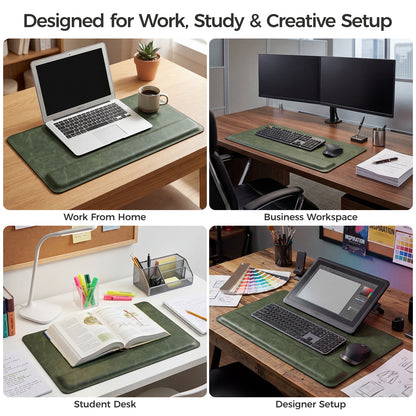 Magnetic Desk Mat with Wrist Support – Premium Leather Organizer for Office & Gaming