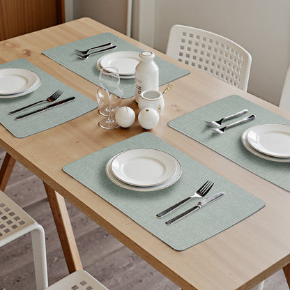 Vegane Leder-Platzsets Set 2/4/6, leicht zu reinigende Tischsets