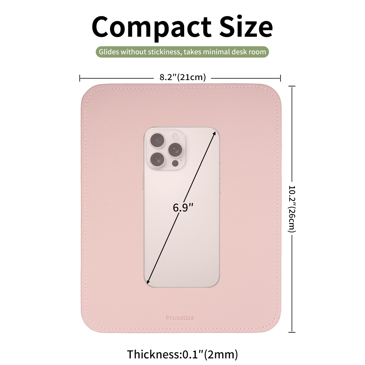 PROMATTOO Vegan Leather Ergonomic Mouse Pad – Waterproof & Non-Slip
