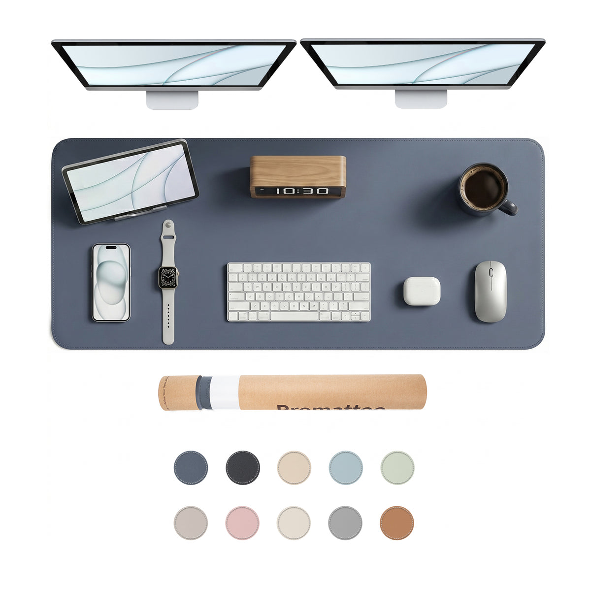 PROMATTOO Vegan Leather Desk Mat — Non-Slip & Waterproof