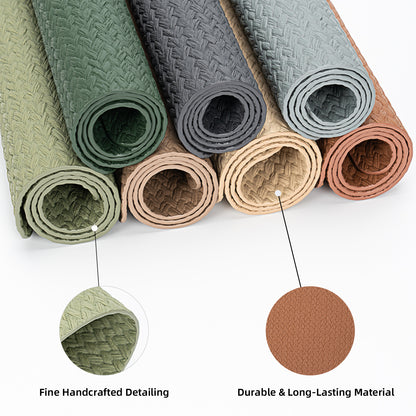 Woven Faux Leather Placemats Set, Waterproof Dining Mats