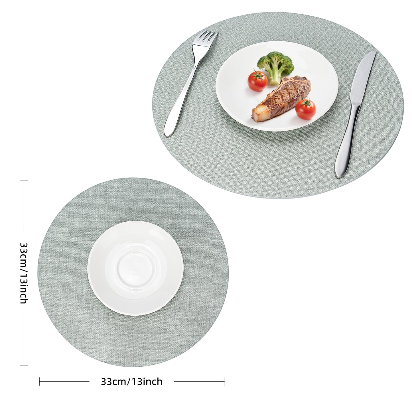 Woven Faux Leather Placemats Set, Waterproof Dining Mats