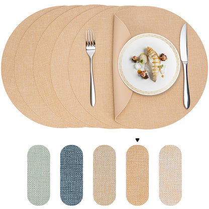 Vegane Leder-Platzsets Set 2/4/6, leicht zu reinigende Tischsets