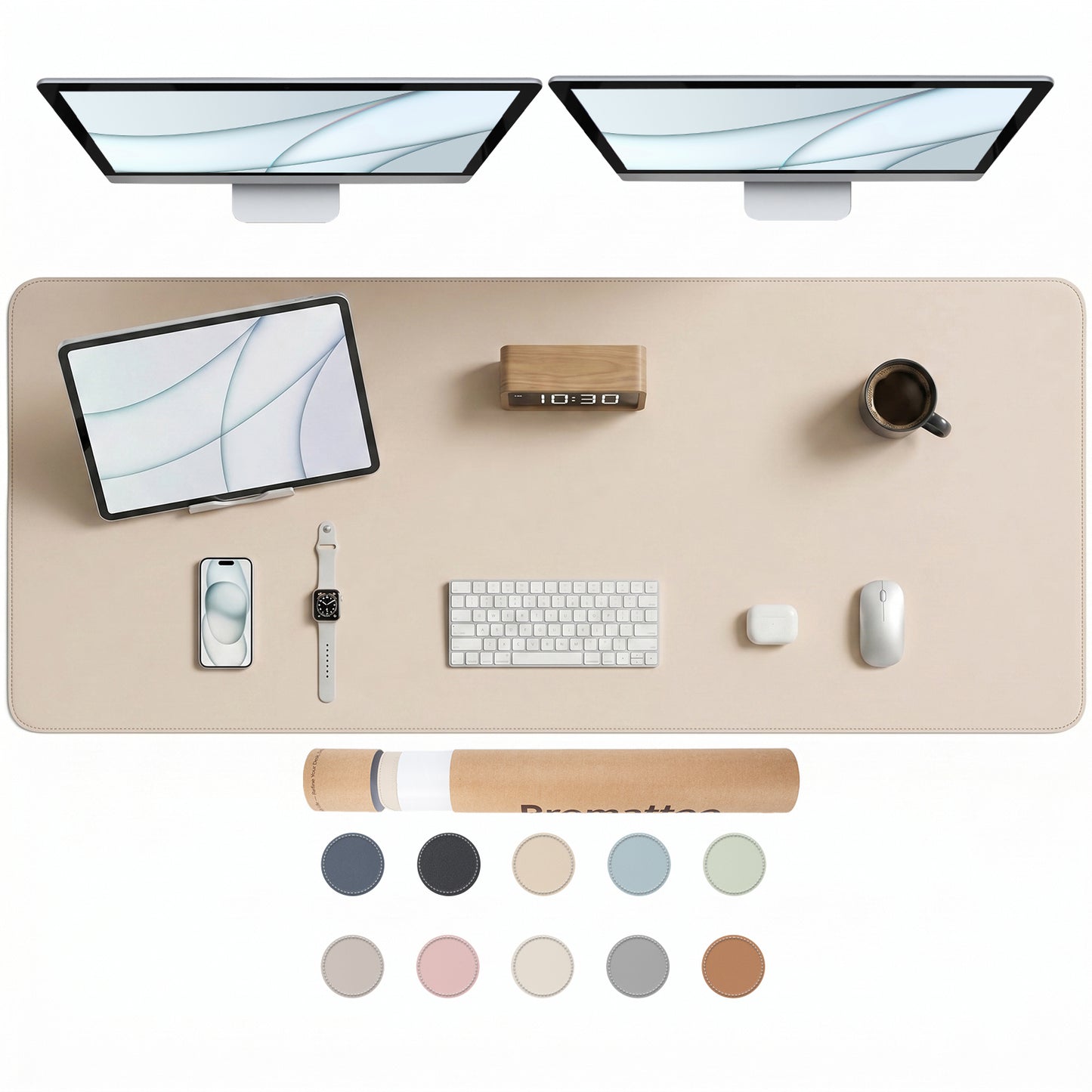 PROMATTOO Vegan Leather Desk Mat — Non-Slip & Waterproof