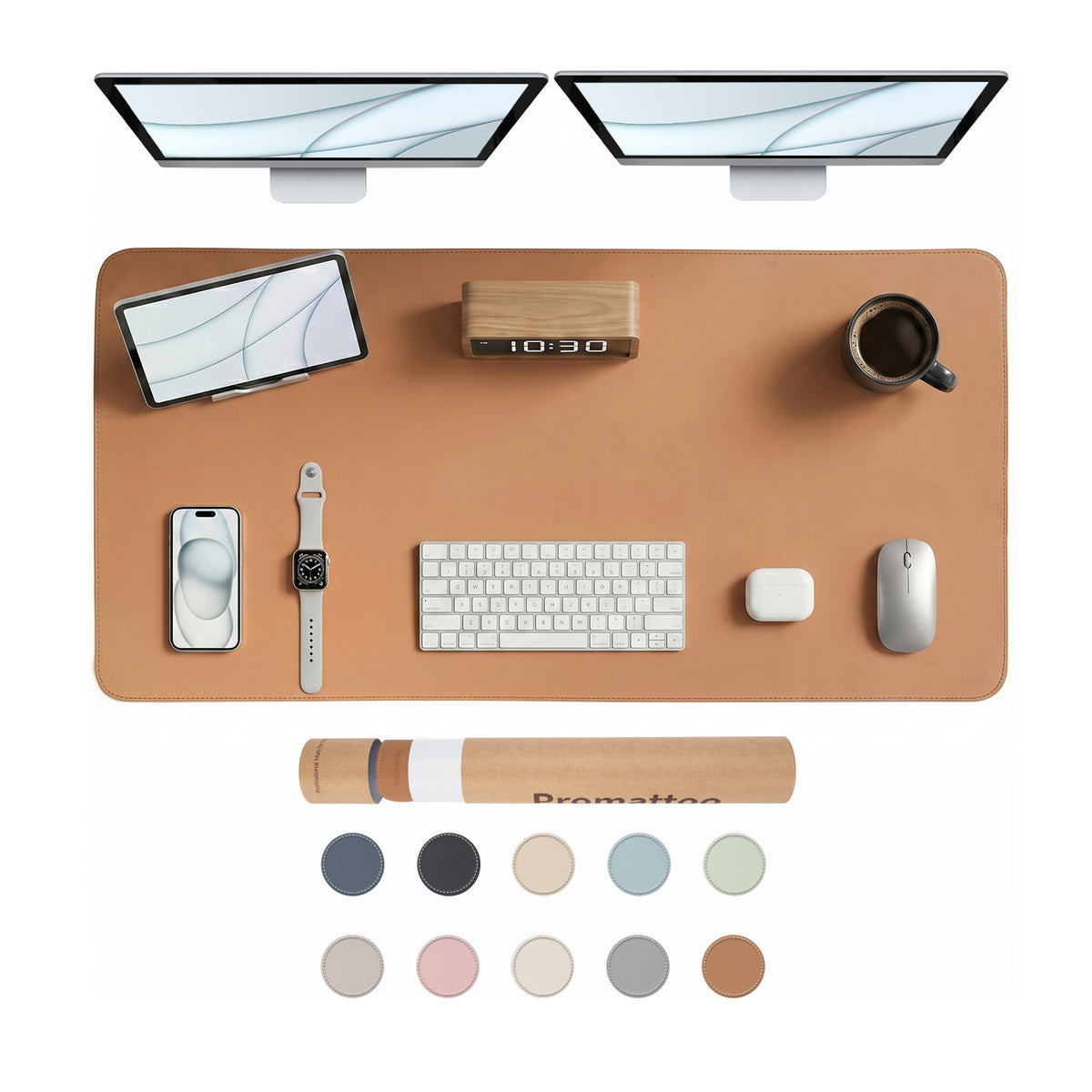 PROMATTOO Vegan Leather Desk Mat — Non-Slip & Waterproof