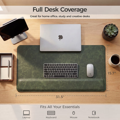 Magnetic Desk Mat with Wrist Support – Premium Leather Organizer for Office & Gaming