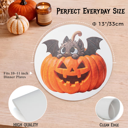 Halloween Round Placemats | 4 & 6-Piece Sets