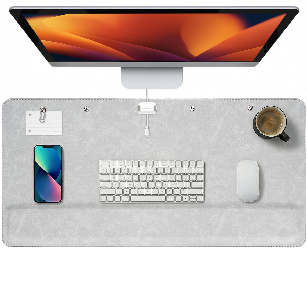 Magnetic Desk Mat with Wrist Support – Premium Leather Organizer for Office & Gaming