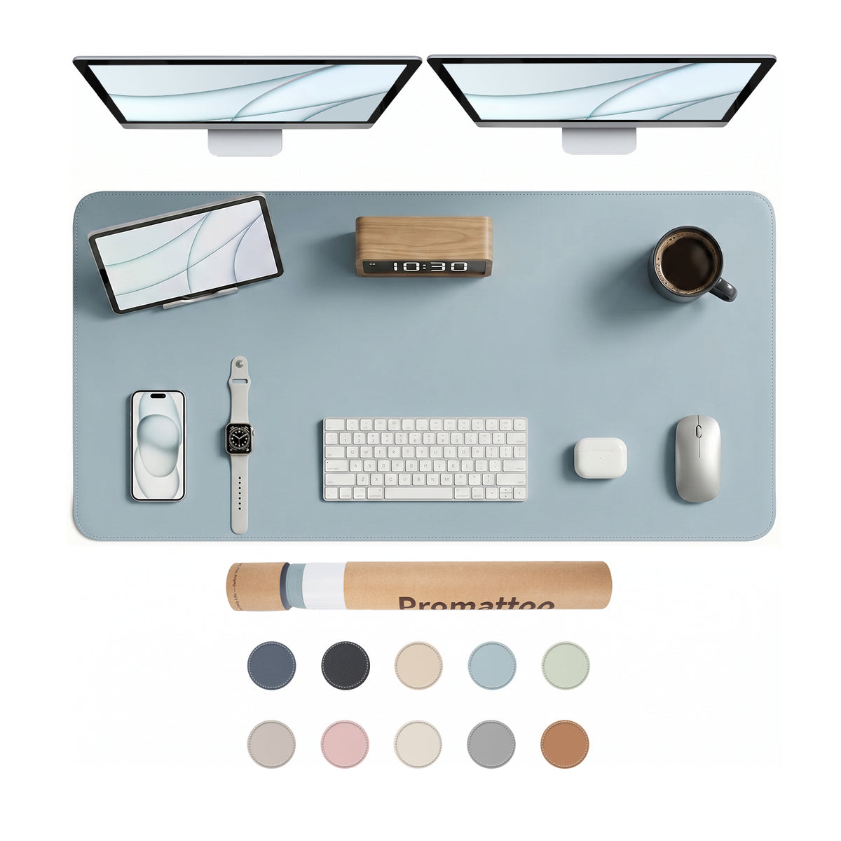 PROMATTOO Vegan Leather Desk Mat — Non-Slip & Waterproof
