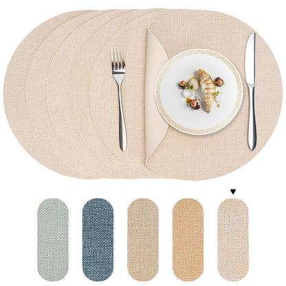 Vegane Leder-Platzsets Set 2/4/6, leicht zu reinigende Tischsets