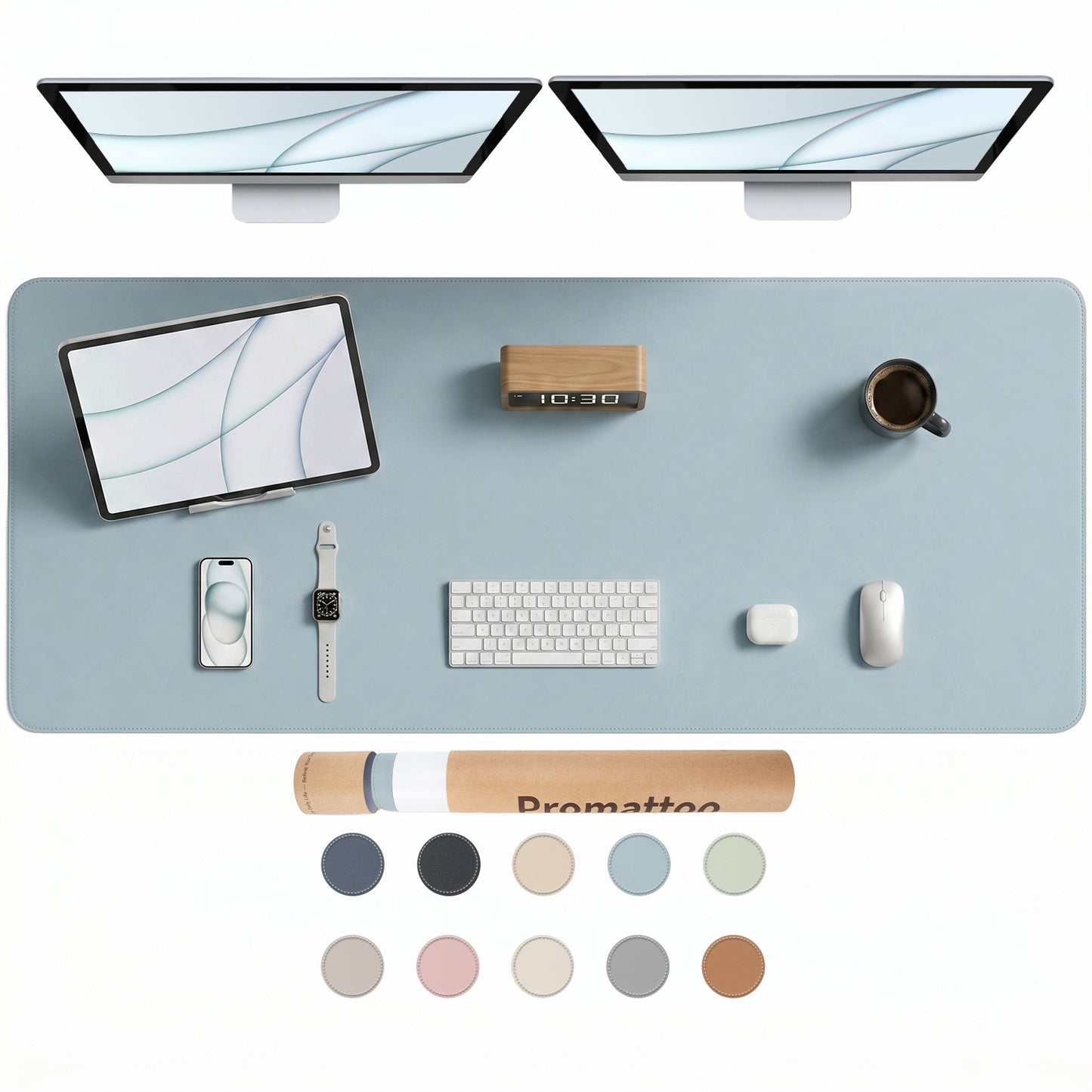 PROMATTOO Vegan Leather Desk Mat — Non-Slip & Waterproof