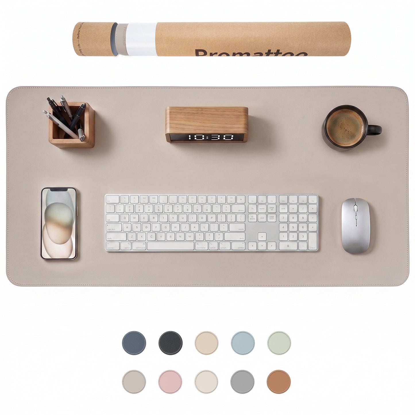 PROMATTOO Vegan Leather Desk Mat — Non-Slip & Waterproof
