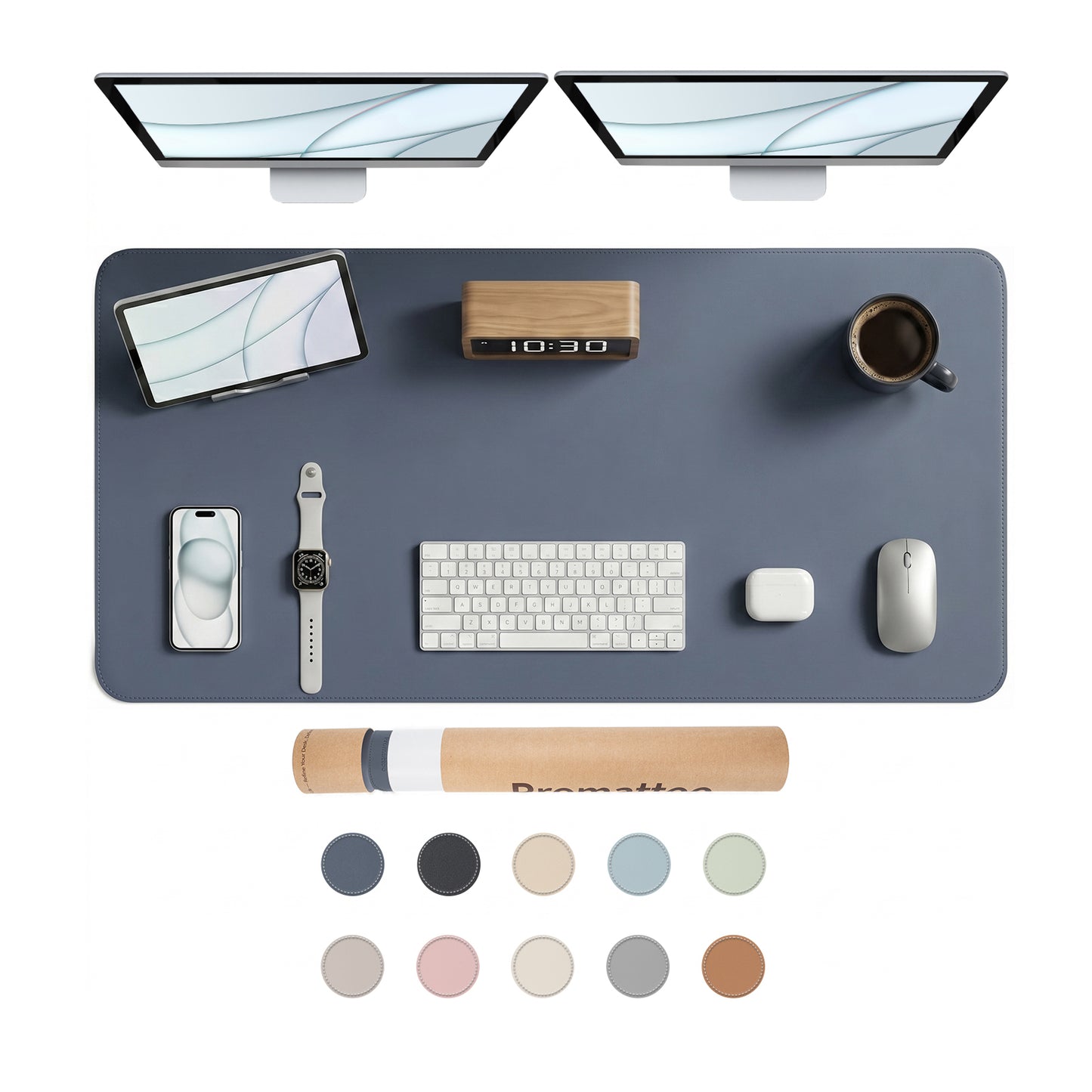 PROMATTOO Vegan Leather Desk Mat — Non-Slip & Waterproof