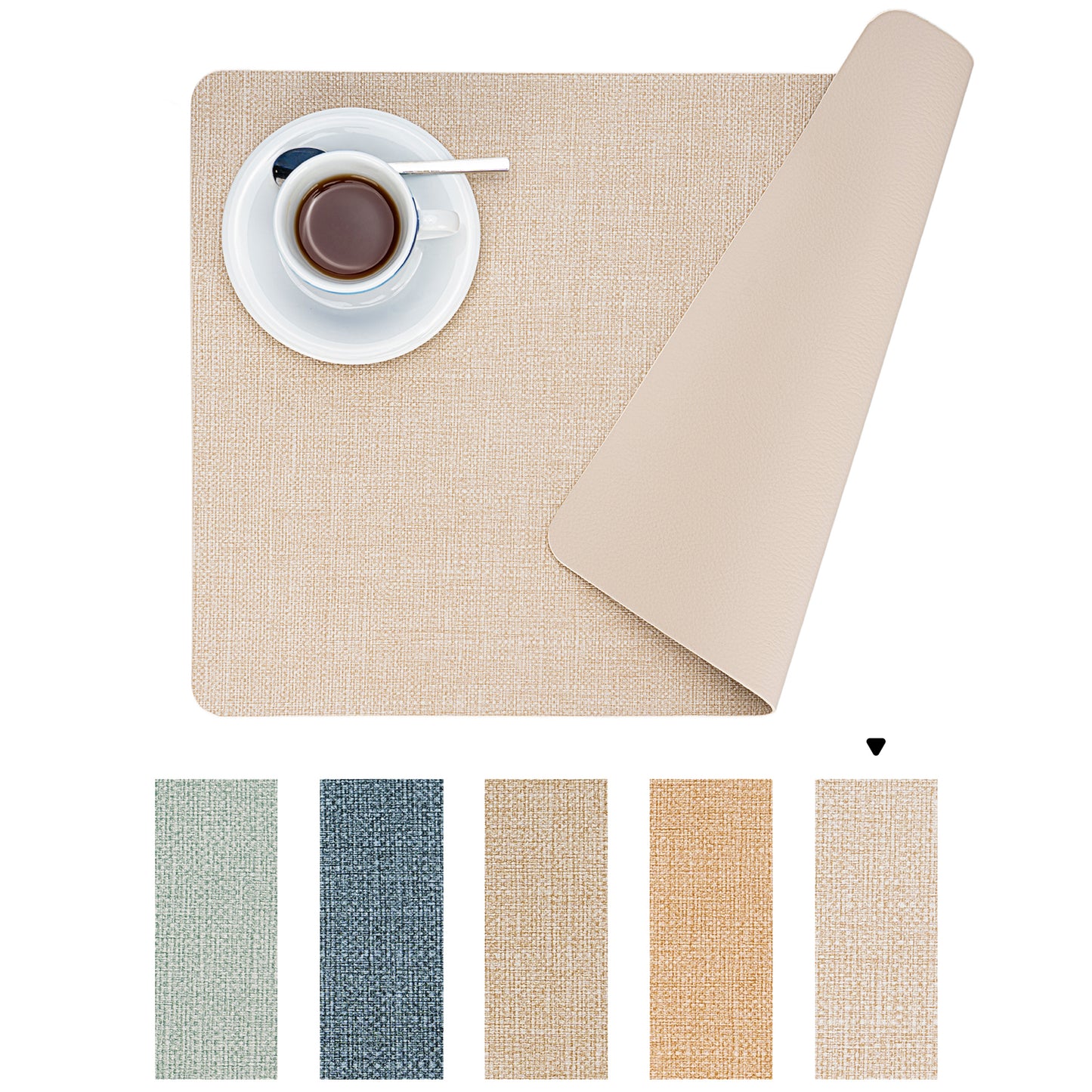 Vegane Leder-Platzsets Set 2/4/6, leicht zu reinigende Tischsets